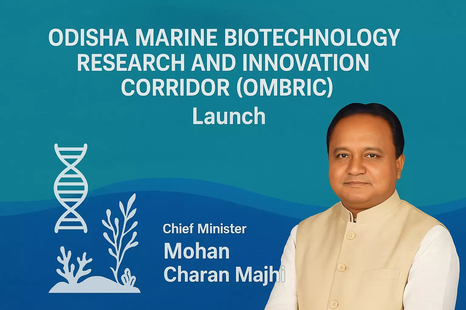 Chief Minister Mohan Charan Majhi at the launch of Odisha Marine Biotechnology Research and Innovation Corridor (OMBRIC)